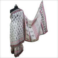Multicolor Ladies Hand Block Printed Saree