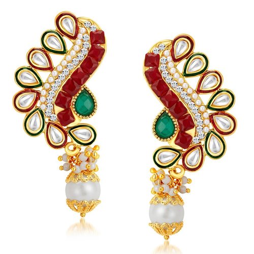 Rhodium Plated CZ Earrings - Fancy Peacock Design, Gold Plated Alloy with Australian Diamonds | Perfect for Women, Gift for Anniversaries and Weddings
