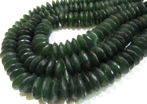 AAA Quality Natural Serpentine German Cut Rondelle Faceted Beads