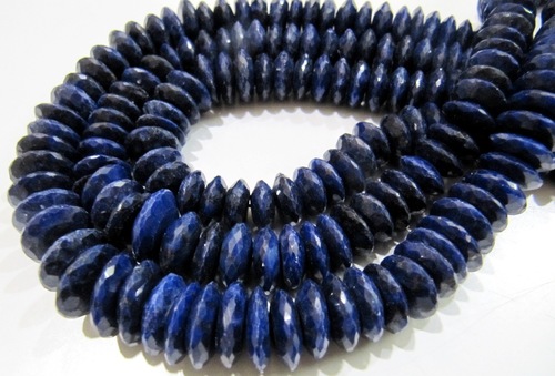 AAA Quality Natural Lapis Lazuli German Cut Rondelle Faceted Beads