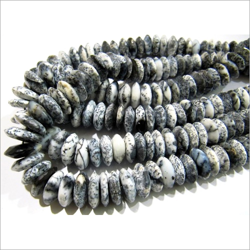 AAA Quality Natural Dendrite Opal German Cut Rondelle Faceted Beads