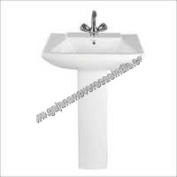 White Bathroom Pedestal Wash Basin