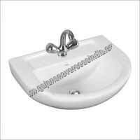 Ceramic Sink - Durable White Oval Design | Wall Mounted, Easy To Clean, Long Lasting Shine, Elegant Finish
