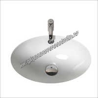 Counter Top Wash Basin - Ceramic, 563x420x180 Mm | Wall Mounted, Oval Shape, White Finish, Elegant Design