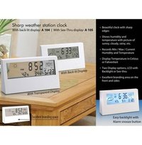 Sharp Weather Station Clock With See-thru Display