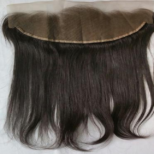 Virgin Unprocessed Indian Human Hair Black Straight Frontal 13X4 Length: Available 10-26 Inches Inch (In)