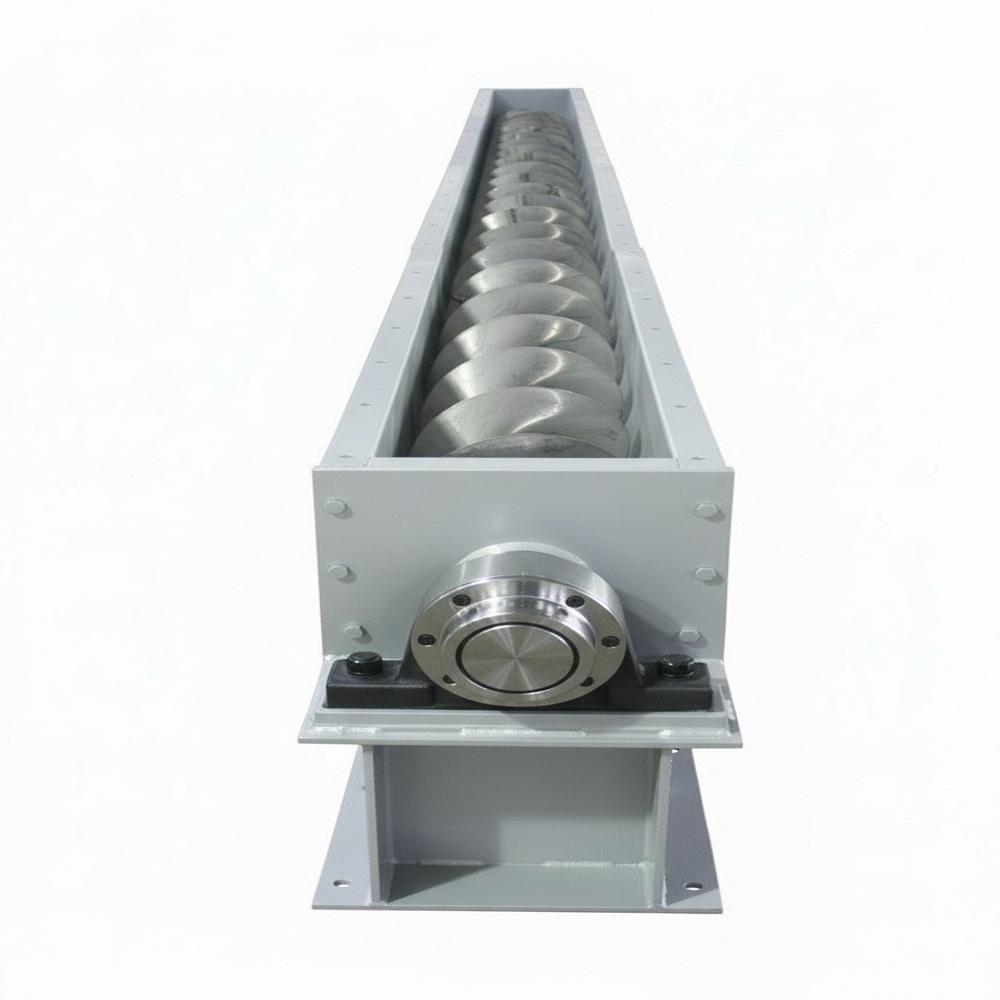 Screw Conveyor - MS Material, Different Sizes Available, White Color | Efficient Bulk Handling for Food Waste and Animal Feed