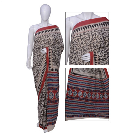 Multicolor Block Printed Sarees