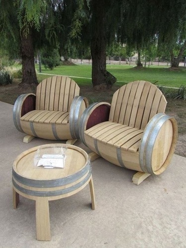 Iron and Wood Patio Outdoor Set
