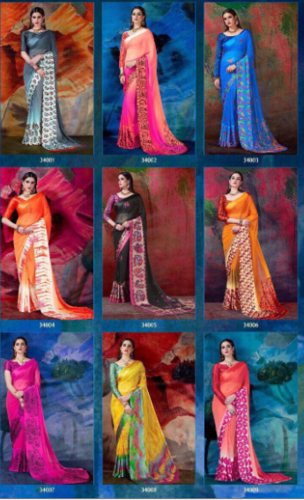 Yellow Sattin Patta Saree