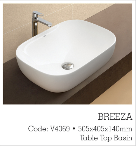 Table Top Wash Basin - Ceramic, Round Shape, Wall Mounted Installation | Any Color Options Available