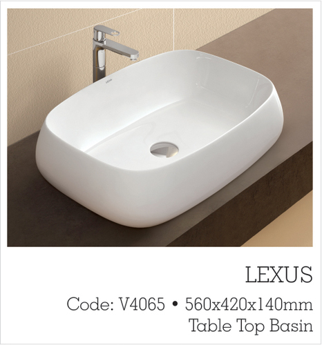 Stylish And Elegant Look White Table Top Wash Basin