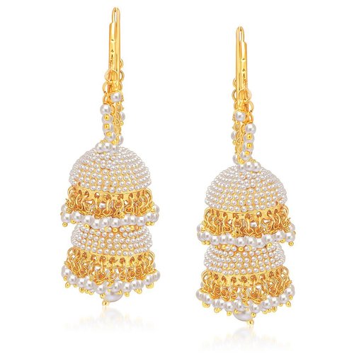 Luxurious Gold Plated Pearl Jhumki Earring