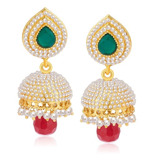 Stylish Gold Plated Pearl Jhumki Earrings