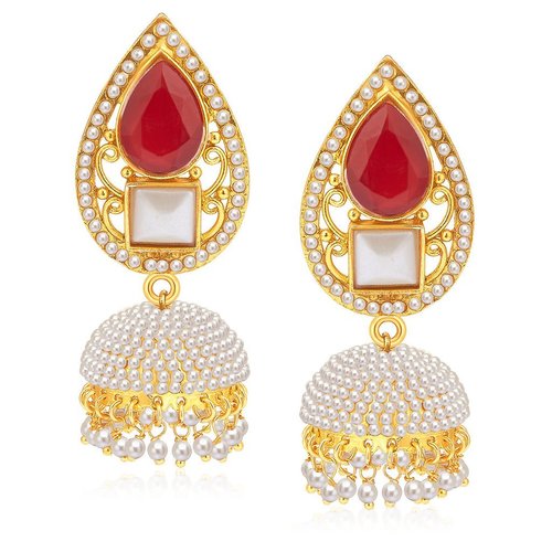 Stylish Gold Plated Pearl Jhumki Earrings