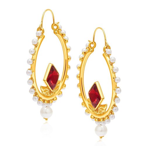 Fashionable Mehandi Plated Pearl Earring
