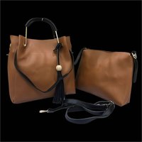 Brown And Black Soft Leather Bag