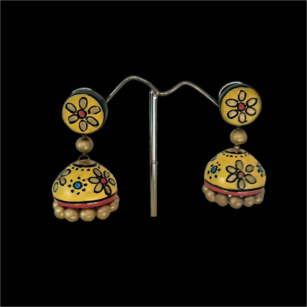 Terracotta Printed Jhumka