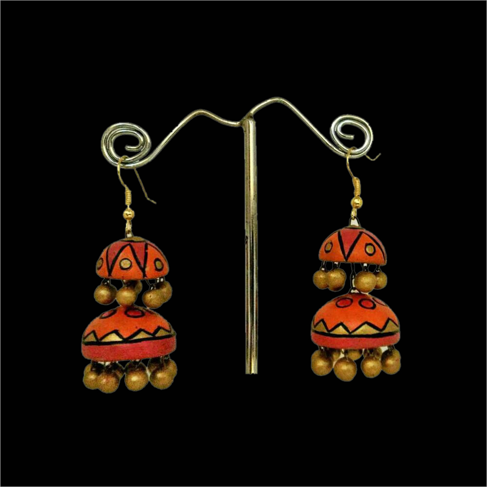 Terracotta Double ring Jhumka