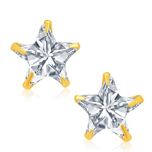 Creative Gold and Rhodium Plated CZ Earrings - Alloy Material, Elegant Design for Women | Perfect for Engagement, Anniversary, and Party Gifts