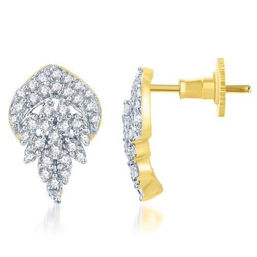 Sublime CZ Earring - Alloy Construction, Gold and Rhodium Plated Design | Ideal for Weddings, Engagements, and Parties, Gift for Women and Children
