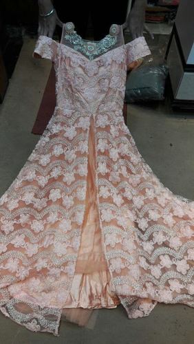 Off Shooulder Silk Salwar Suit