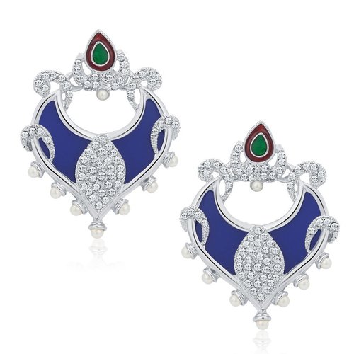 Exquisite Rhodium Plated AD Earrings