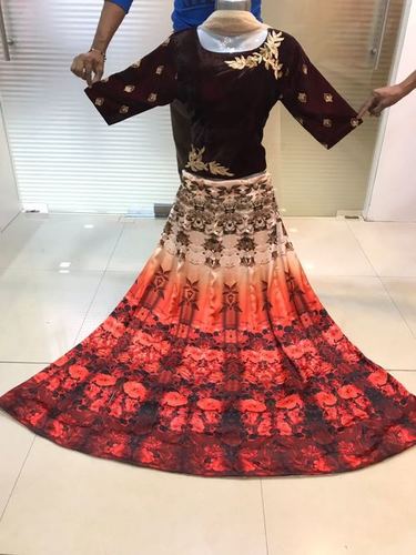 Velvet Crop Top Salwar Suit
