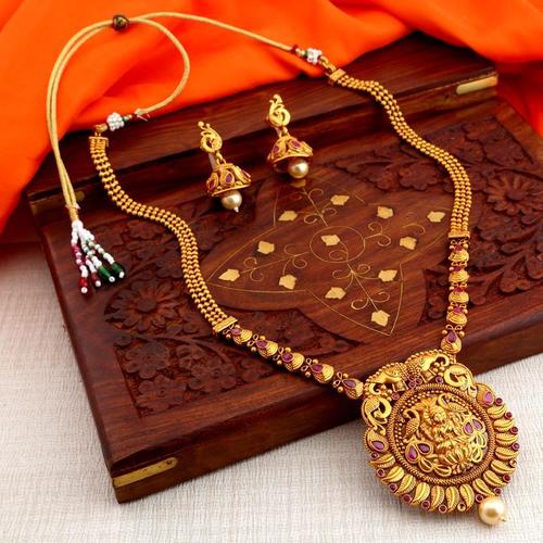 Bahubali Inspired Gold Plated Necklace Set Gender: Children