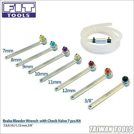 7,8,9,10,11,12 mm,3-8 Brake Bleeder Wrench with Check Valve 7 pcs Kit