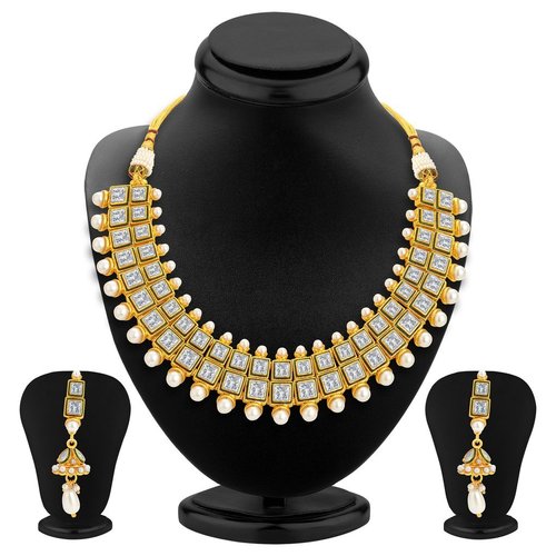 Designer Gold Plated Kundan Necklace Set