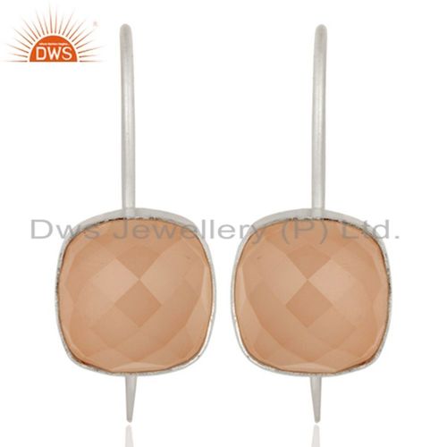 Wholesale Fine Sterling Silver Rose Chalcedony Gemstone Earrings Jewelry