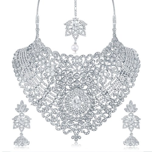 Swarovski Rhodium Plated Necklace Set Gender: Children
