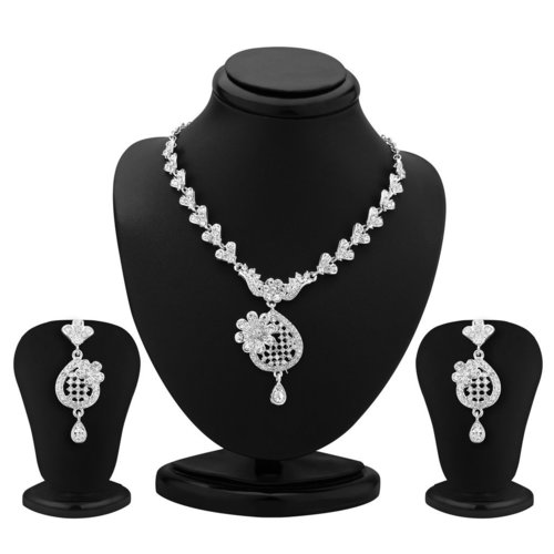 Gorgeous Rhodium Plated Necklace Set Gender: Children