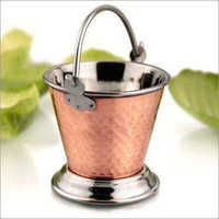 Copper Ice Bucket - Brass 500ml, Copper Color, Handle | Elegant Design, Durable, Easy To Clean, Home & Restaurant Use