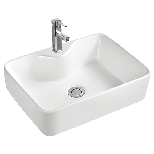 Art Basin - Ceramic, Square Shape, Wall Mounted Design | Durable, Galvanized Surface Finishing, Elegant White Color