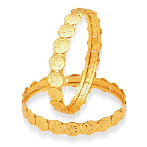 Designer Gold Plated Temple Jewellery Bangles - Alloy, Sizes 2:2 | 2:4 | 2:6 | 2:8, Crystal & Rhinestone Accents | For Engagement, Wedding, Party & Gifts