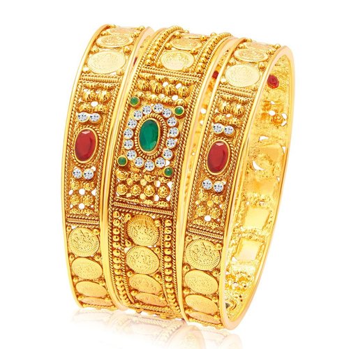 Temple Jewellery Gold Plated Coin Bangle