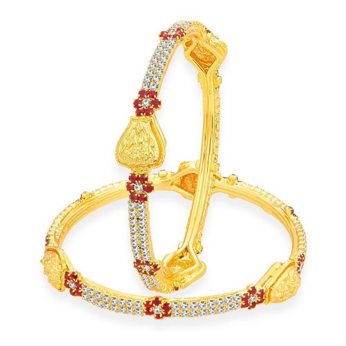Goddess Laxmi Temple Gold Plated Bangles