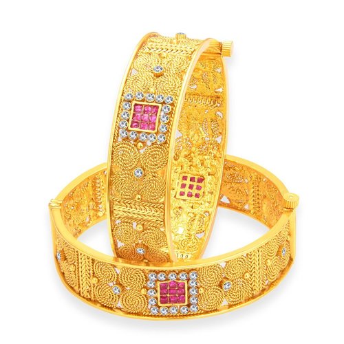 Jalebi Gold Plated AD Stones Bangles