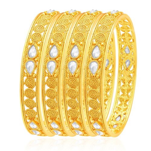 Jalebi Gold Plated Kundan Bangles Set