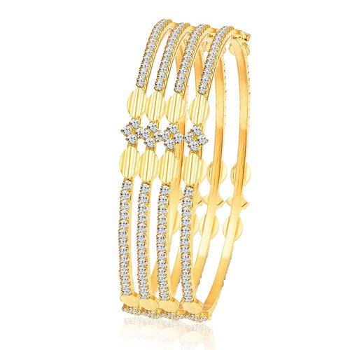 Jalebi Gold Plated AD Stones Bangles Set