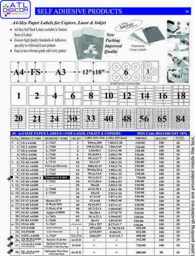Self Adhesive Products