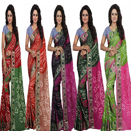 Silk Batik Bandhani Saree