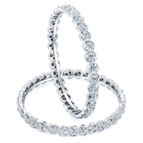 Rhodium Plated AD Bangles