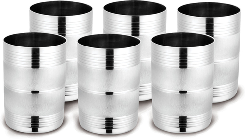 Amarpali Fusion Glass - Stainless Steel, 100-120 mm Height, Silver | Durable, Stylish, Corrosion-Resistant, Easy Clean, Food Safe