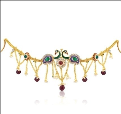 Golden Finish Studded Multi-Colour Stone Traditional Kamarband Gender: Children