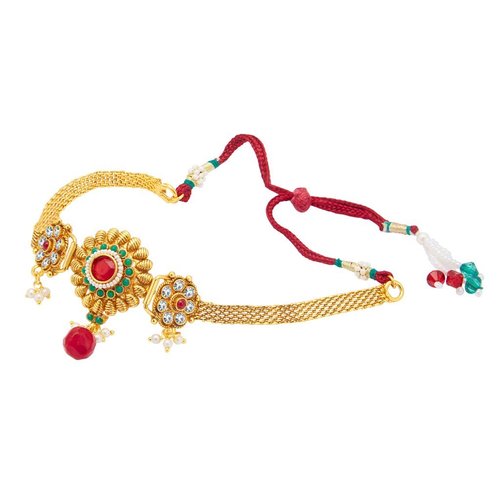 Gold Plated Bajuband - Copper Material Free Size 2.5 cm Elegant Armlet for Women Perfect for Weddings and Festive Occasions