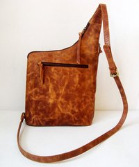 Fashion Leather Bags - Genuine Leather, Brown Color , Stylish Crossbody Design With Zipper Pocket And Adjustable Strap