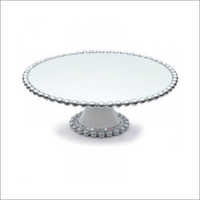 Metal Cake Plate Stand - Metal, 12 Inch Diameter, White, 5 Inch Height | Elegant Design, Durable, Sturdy Base, Easy To Clean